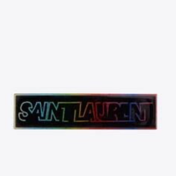 New in box Saint Laurent Logo/ Rainbow Pin - Picture 7 of 7